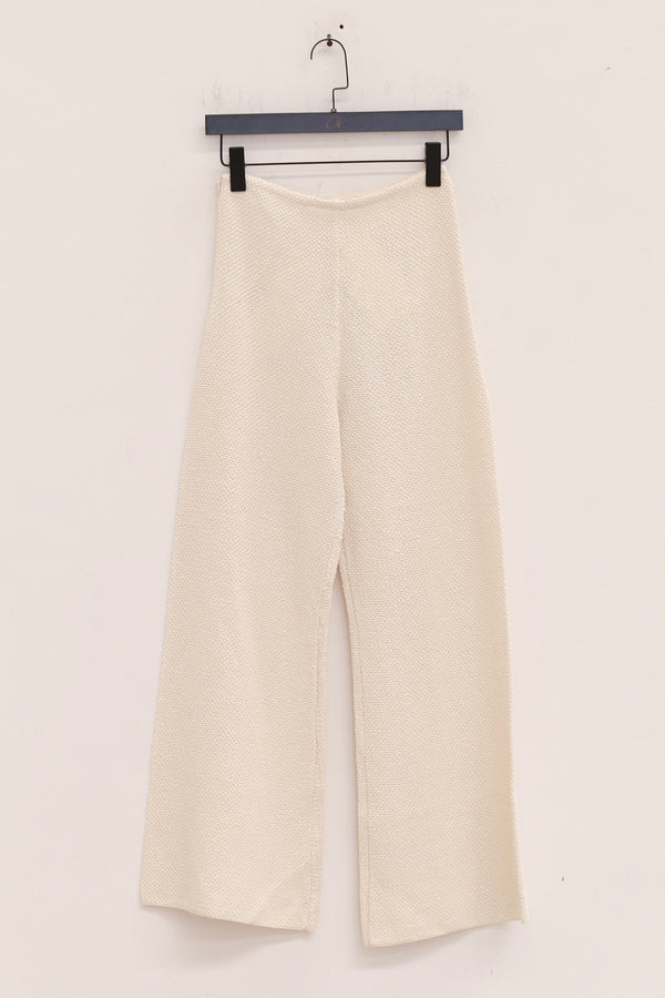 SWAYING 25 Spring/Summer Knit Straight Pants SW-SW25SS3B16C1-BAI White